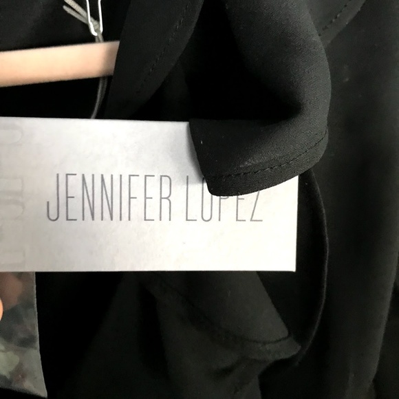 Black Ruffle Front V Neck Romper - Picture 3 of 5